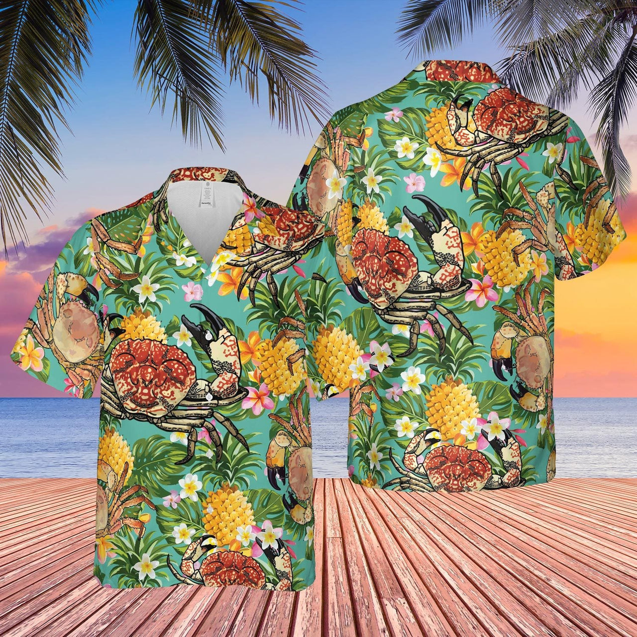 Crab Pineapple Floral Tropical Aloha Hawaii Shirts For Men Women Ha4646