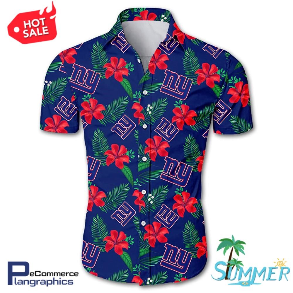 New York Giants Hawaiian Aloha Shirt Hawaiian Shorts Beach Short Shirt