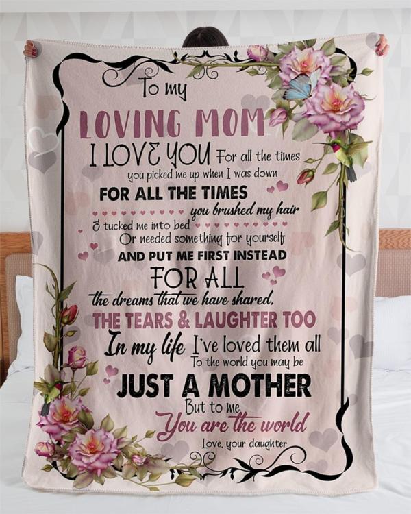 To My Loving Mom From Daughter Flower Blanket