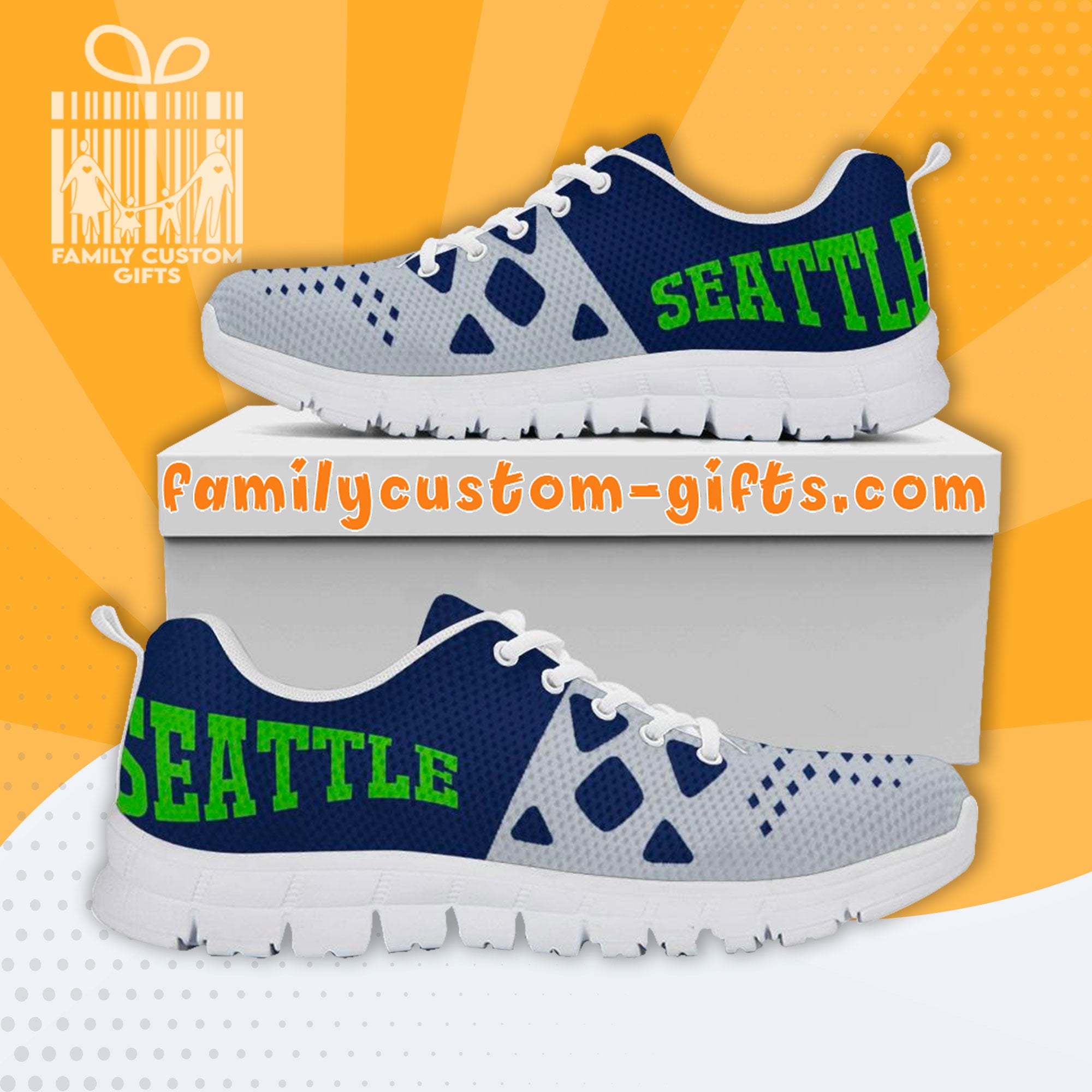 Seattle Seahawks Custom Shoes For Men Women 3D Print Fashion Sneaker Gifts For Her Him