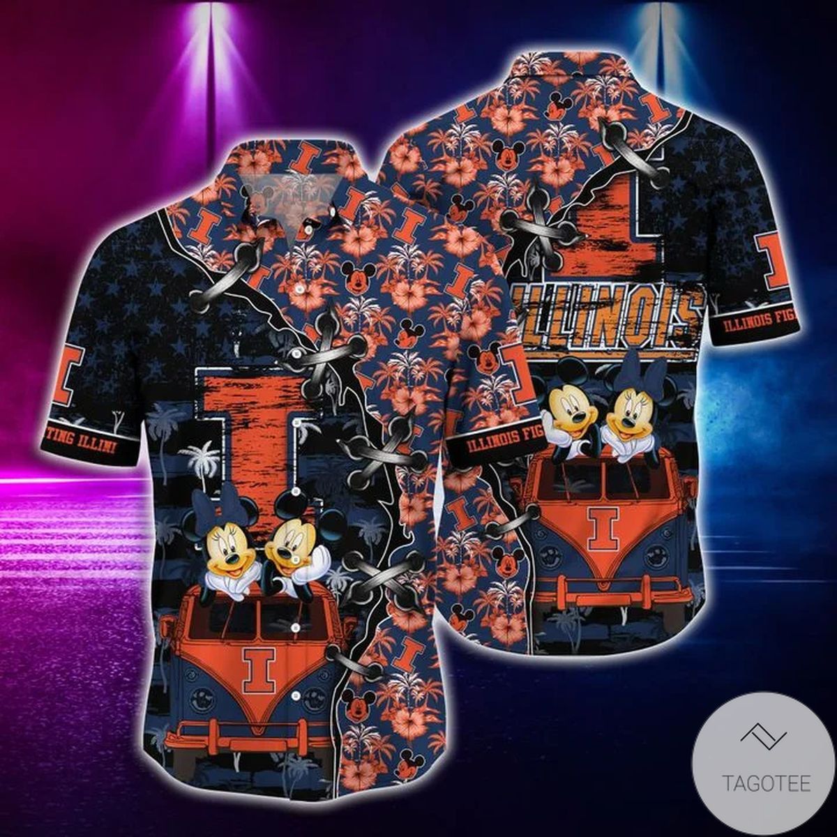 NCAA Illinois Fighting Illini Mickey Mouse Hawaiian Shirt