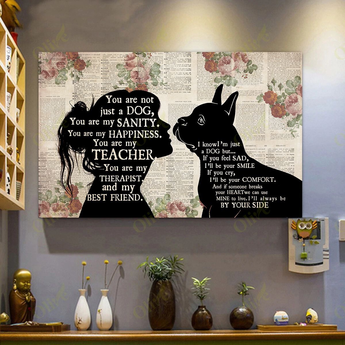 Boston Terrier – Always Be By Your Side Canvas Wall Art Home Decor