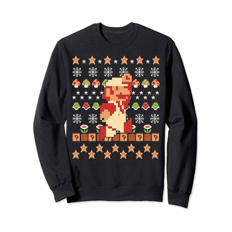 Super Mario Pixel Items Ugly Christmas Sweatshirt