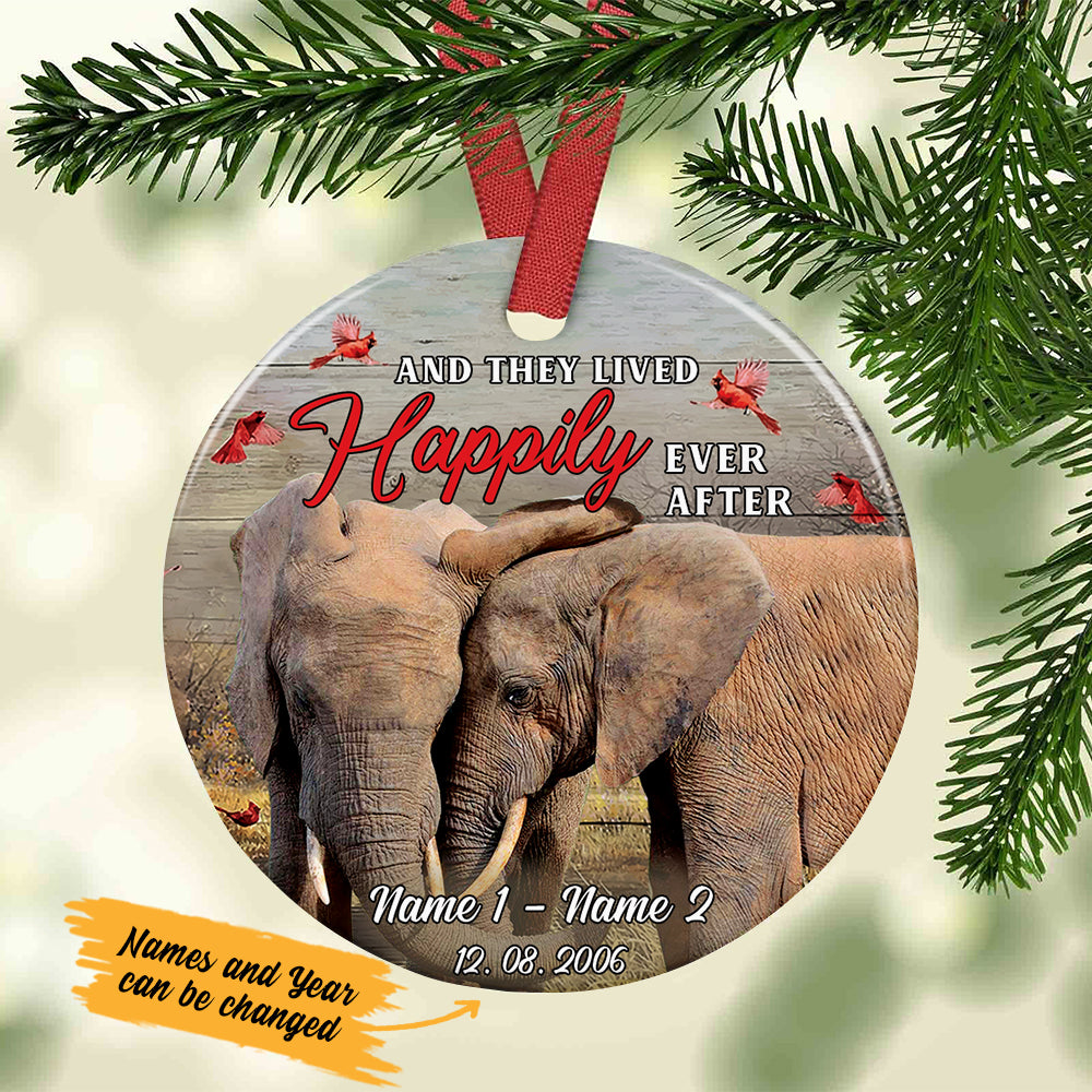 Personalized Elephant Couple  Ornament Sb163 67O36