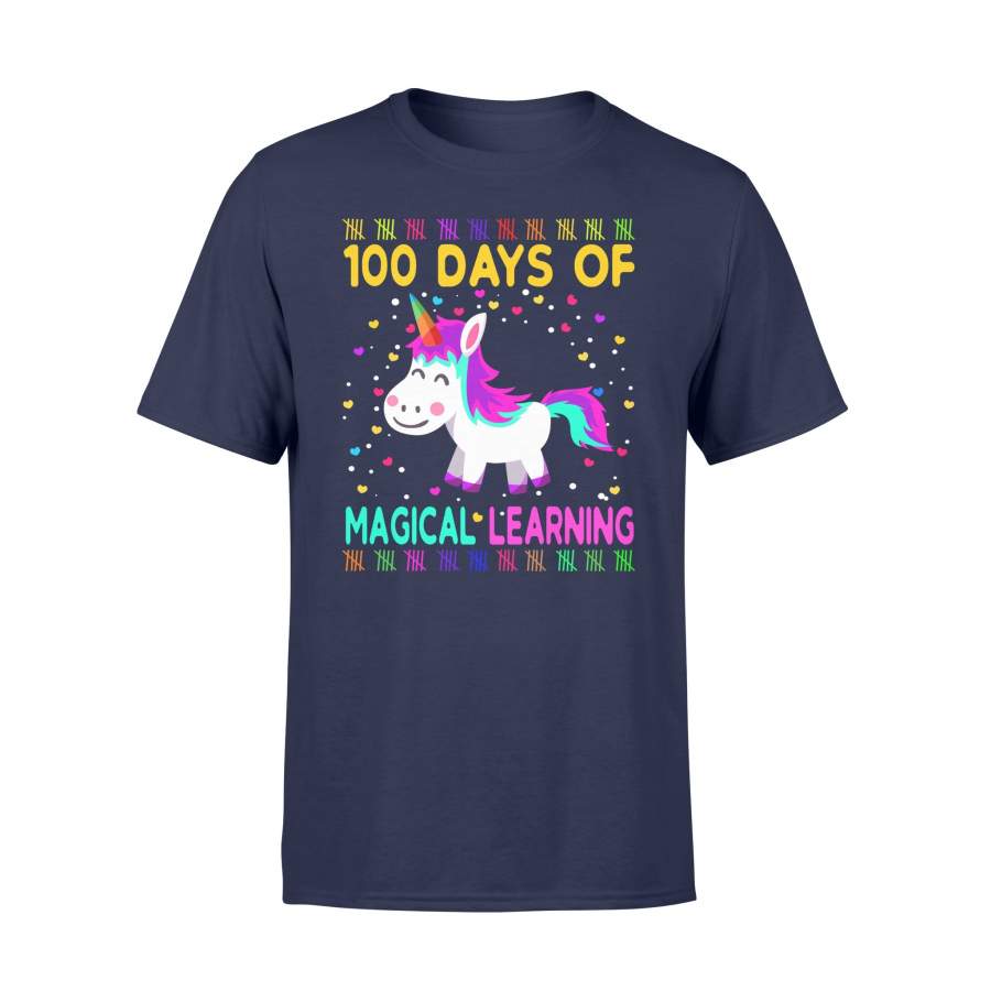 100 Days Of School Unicorn Magical Learning For Girls T Shirt