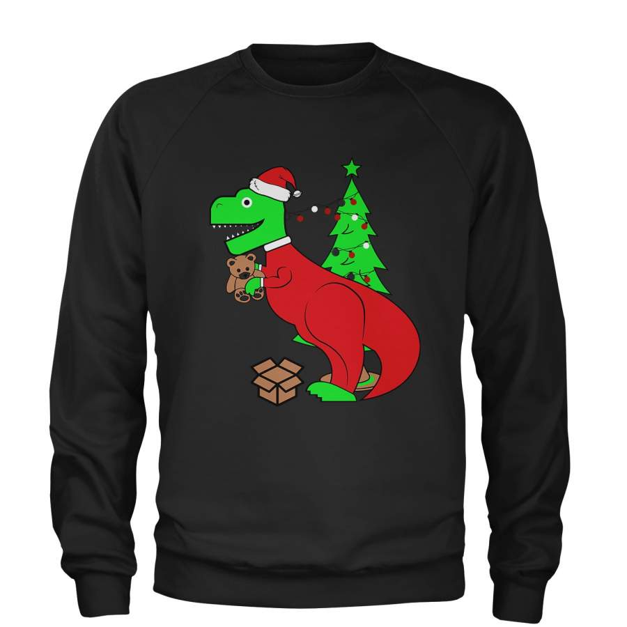 Tyrannosaurus Rex Ugly Christmas Adult Crewneck Sweatshirt