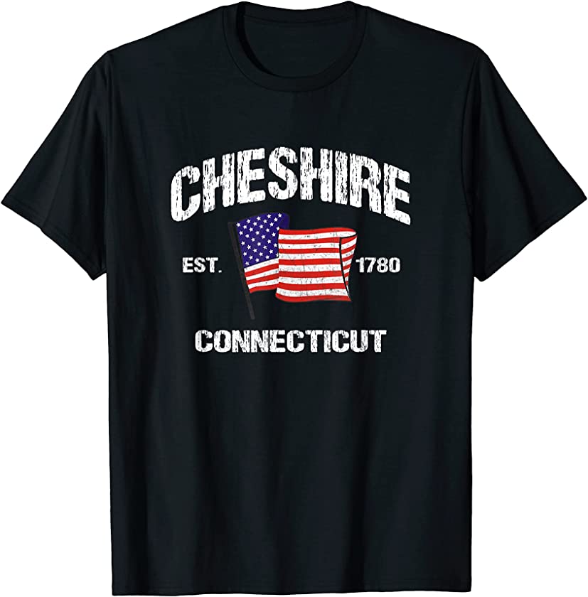 Cheshire Connecticut CT USA Stars & Stripes Vintage Style T-Shirt