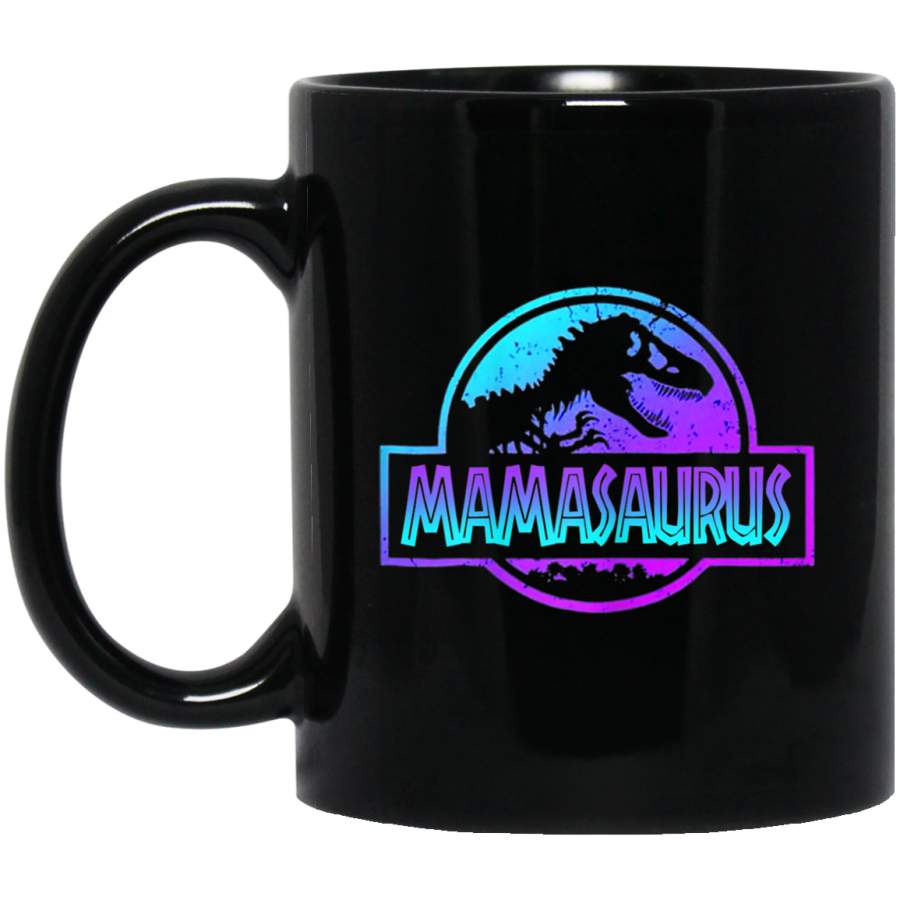 W Mamasaurus Dinosaur Rex Mother Day For Mom Gift 11oz 15oz Black Mug Happy Easter Day Funny Colors Eggs Bunny Ears Peeps Cute