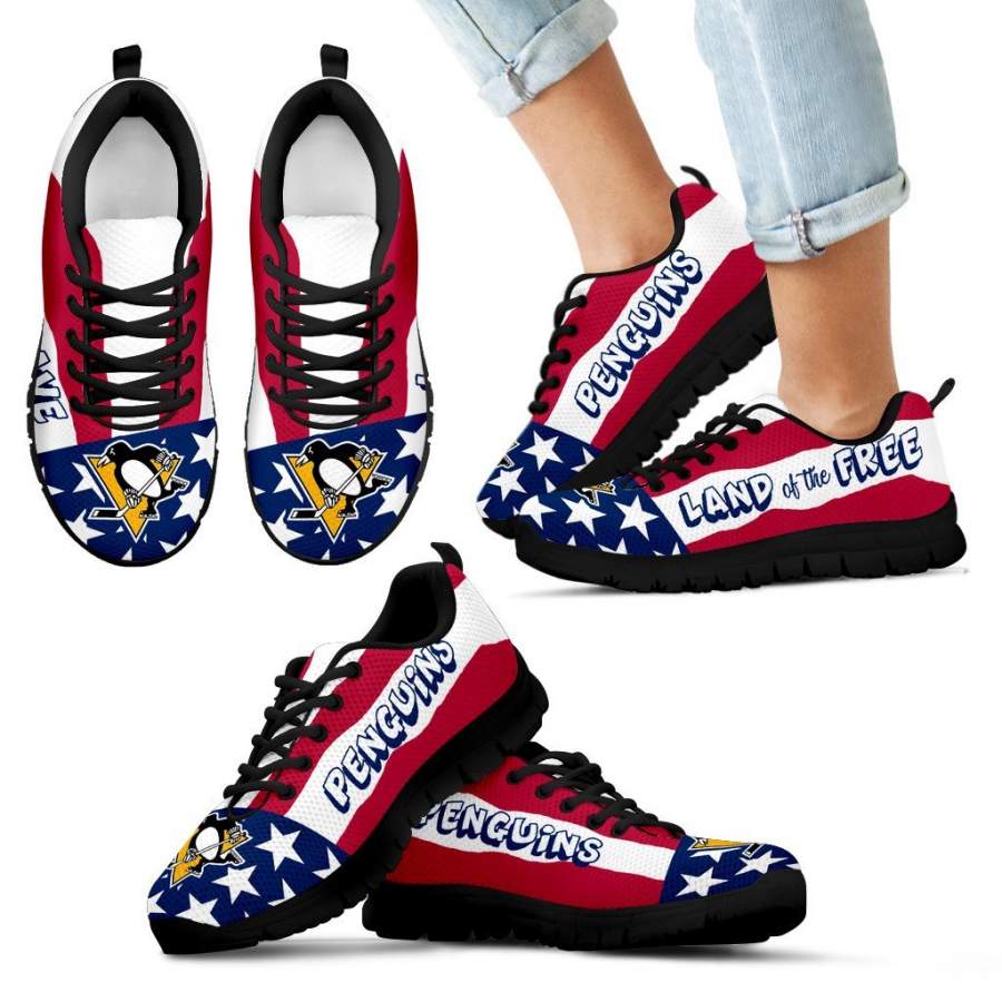 Proud Of American Flag Three Line Pittsburgh Penguins Sneakers