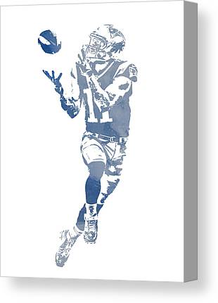 Julian Edelman New England Patriots Pixel Art 21 Joe Hamilton Canvas Print