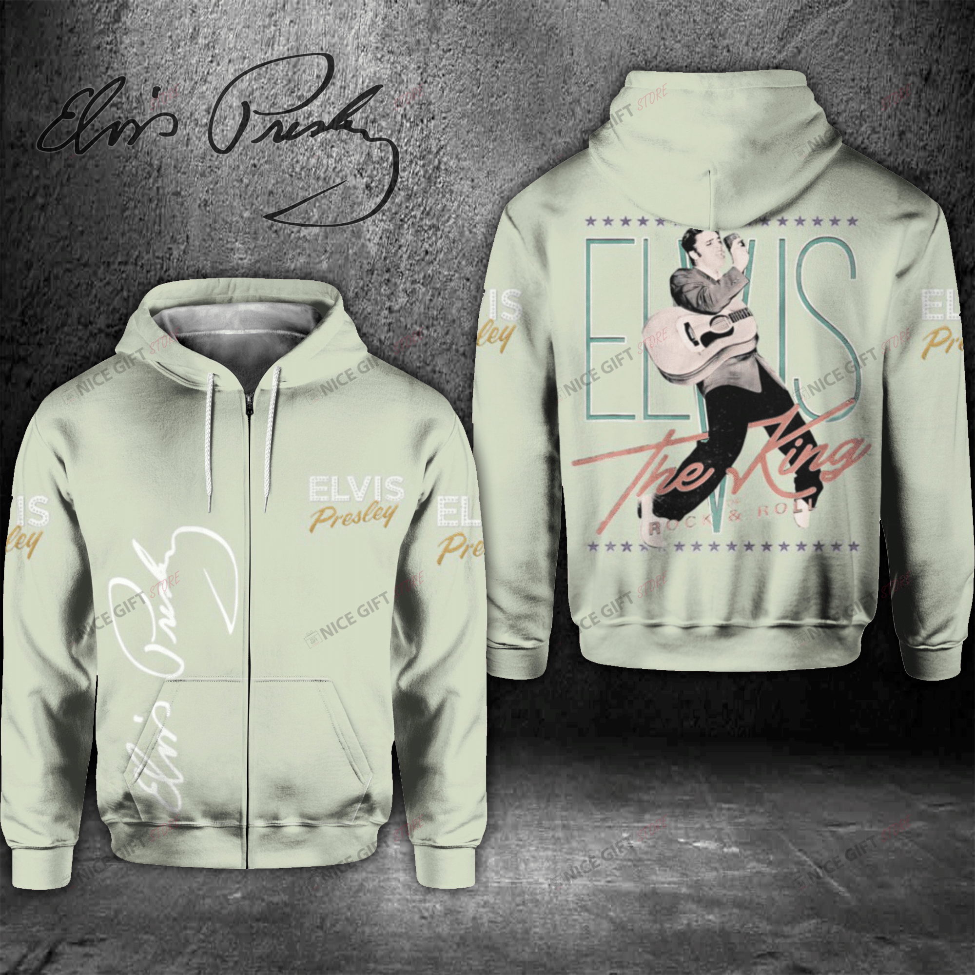 Elvis Presley Zip Hoodie 3D 3Zh-H5U7