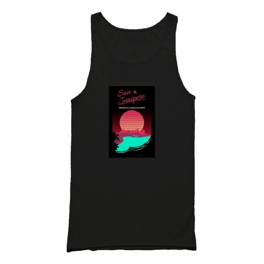 San Junipero Retro 80s Neon Original Art Animal Cute Mlack Mirror Tank Top