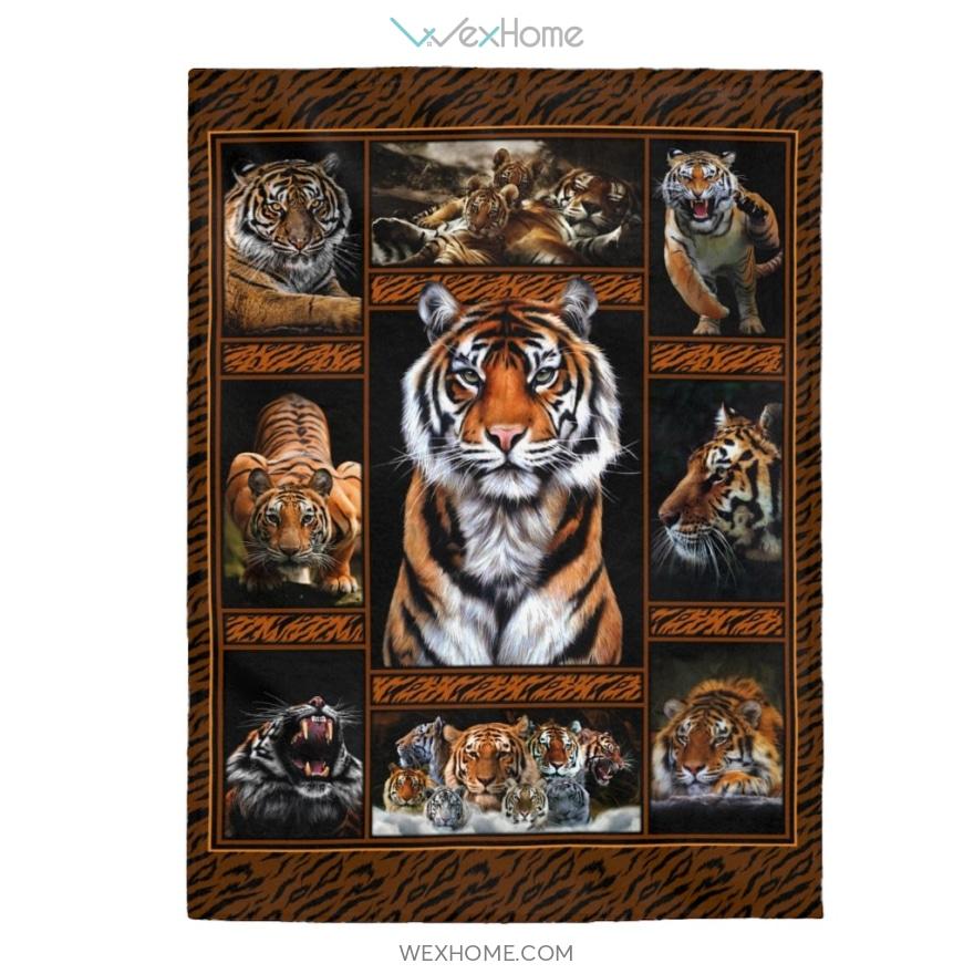 Mighty Tigers Velveteen Plush Blanket Unique Design Amazing Gift W1611