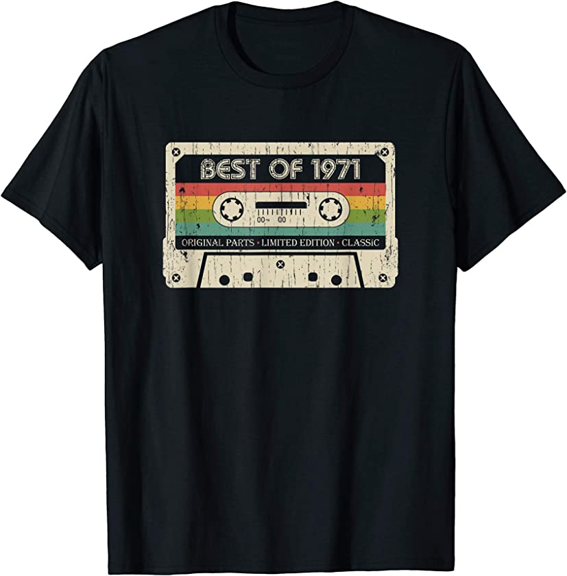 Best Of 1971 Vintage Cassette Tape 50th Birthday Gifts Men T-Shirt