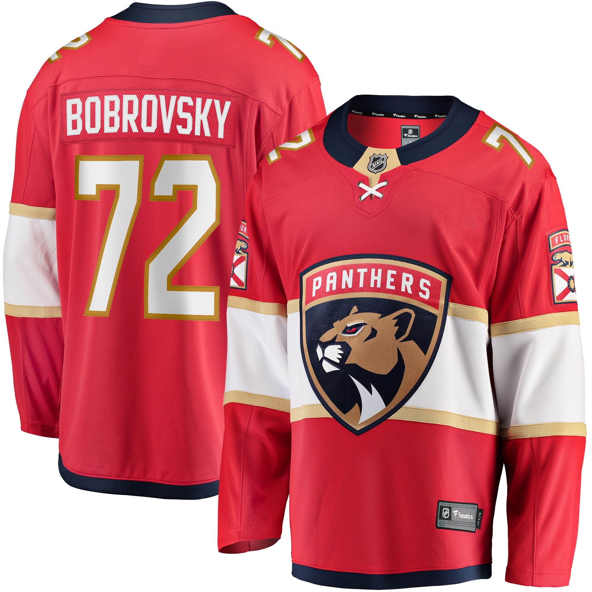 Sergei Bobrovsky Florida Panthers Branded Breakaway Player Jersey – Red