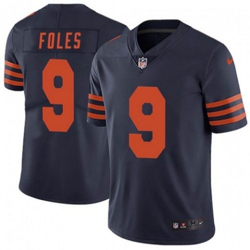 Chicago Bears Nick Foles #9 NFL 2020 Black Blue Jersey