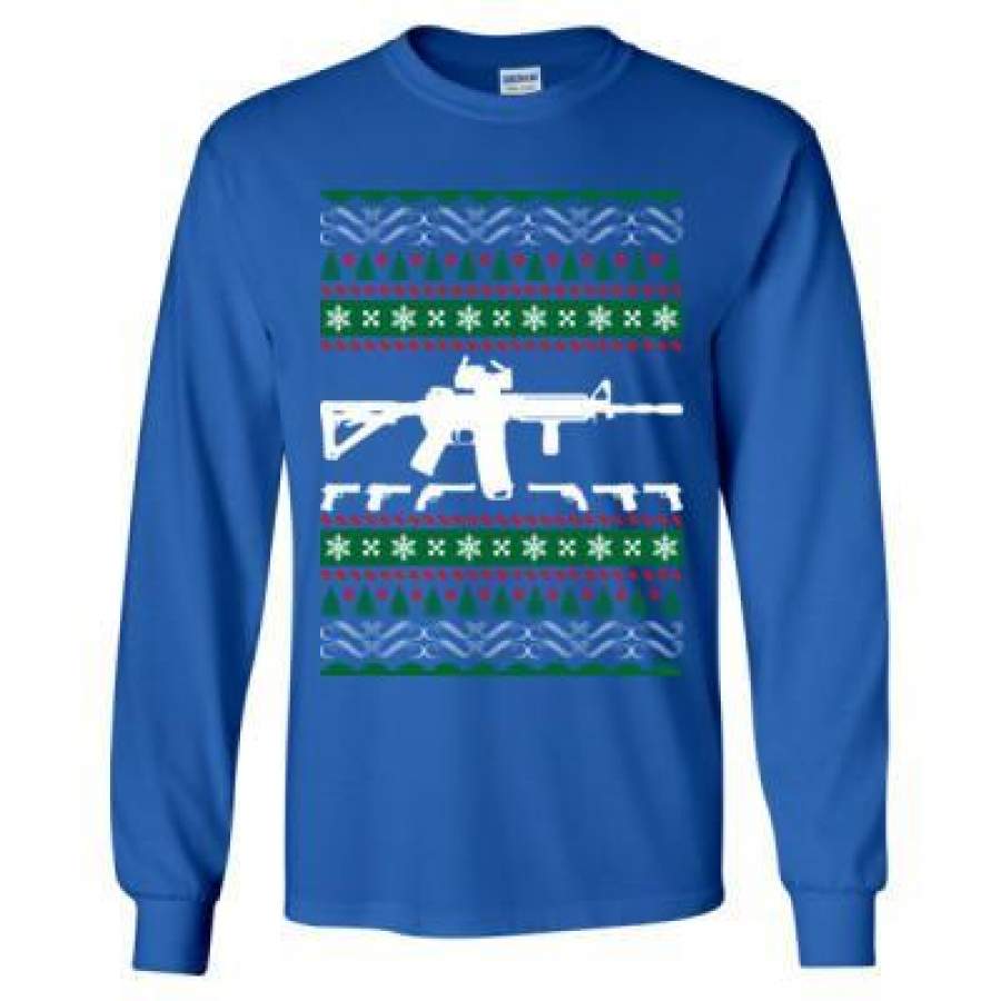 AGR AR 15 AR15 Ugly Christmas Sweater Xmas – Long Sleeve T-Shirt