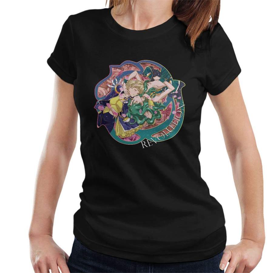 Sailor Moon Revolution Uranus And Neptune Embrace Women’s T-Shirt