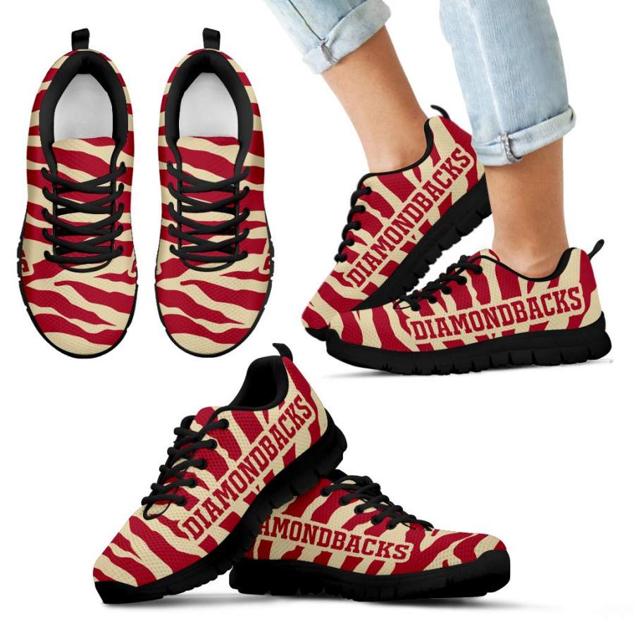 Tiger Skin Stripes Pattern Print Arizona Diamondbacks Sneakers