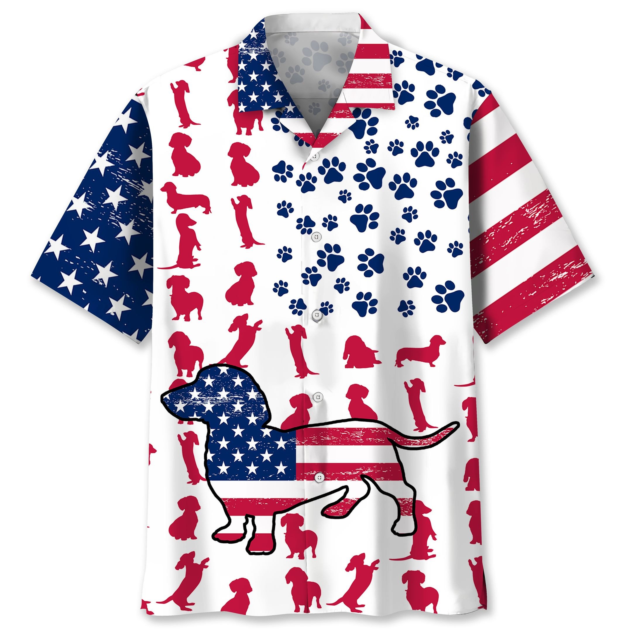 Dachshund Usa Flag Hawaiian Shirt Ha99206