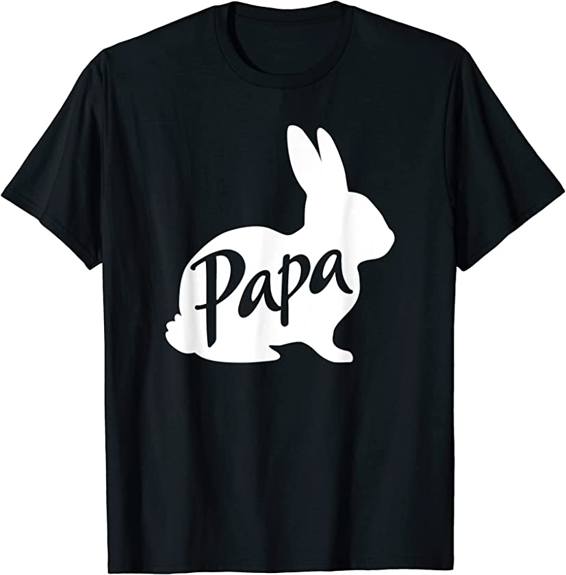 Mens Papa Bunny Rabbit Father Daddy Dad Grandpa Easter T-Shirt