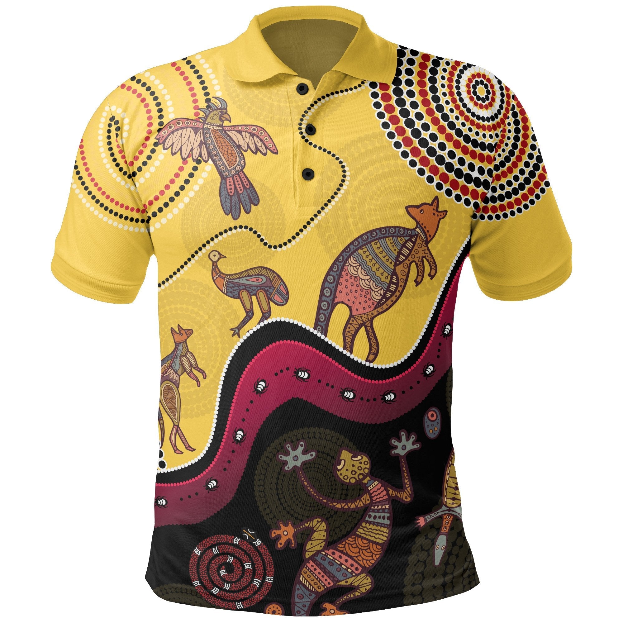 Aboriginal Polo – Indigenous Animals Life Art Polo Shirt