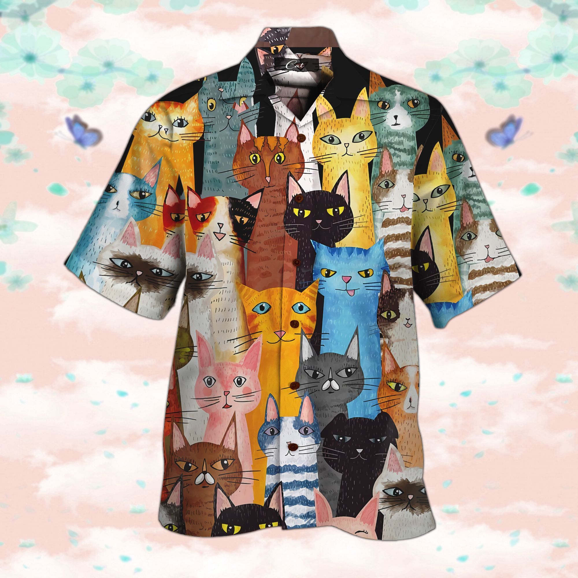 Cat Colorful All Over Printed Hawaii Shirt And Short Ha73623