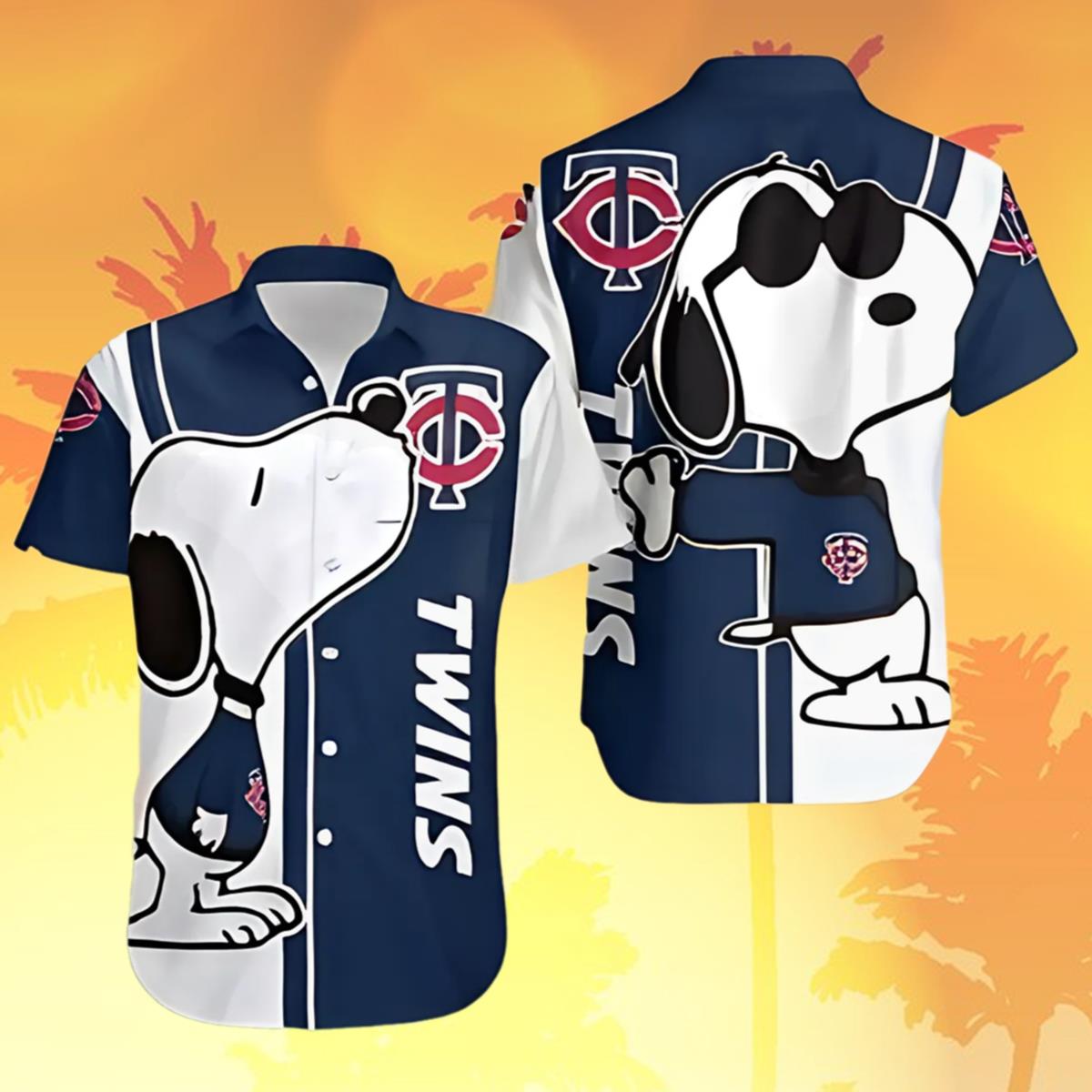 Twins Hawaiian Shirt Cute Snoopy Graphic