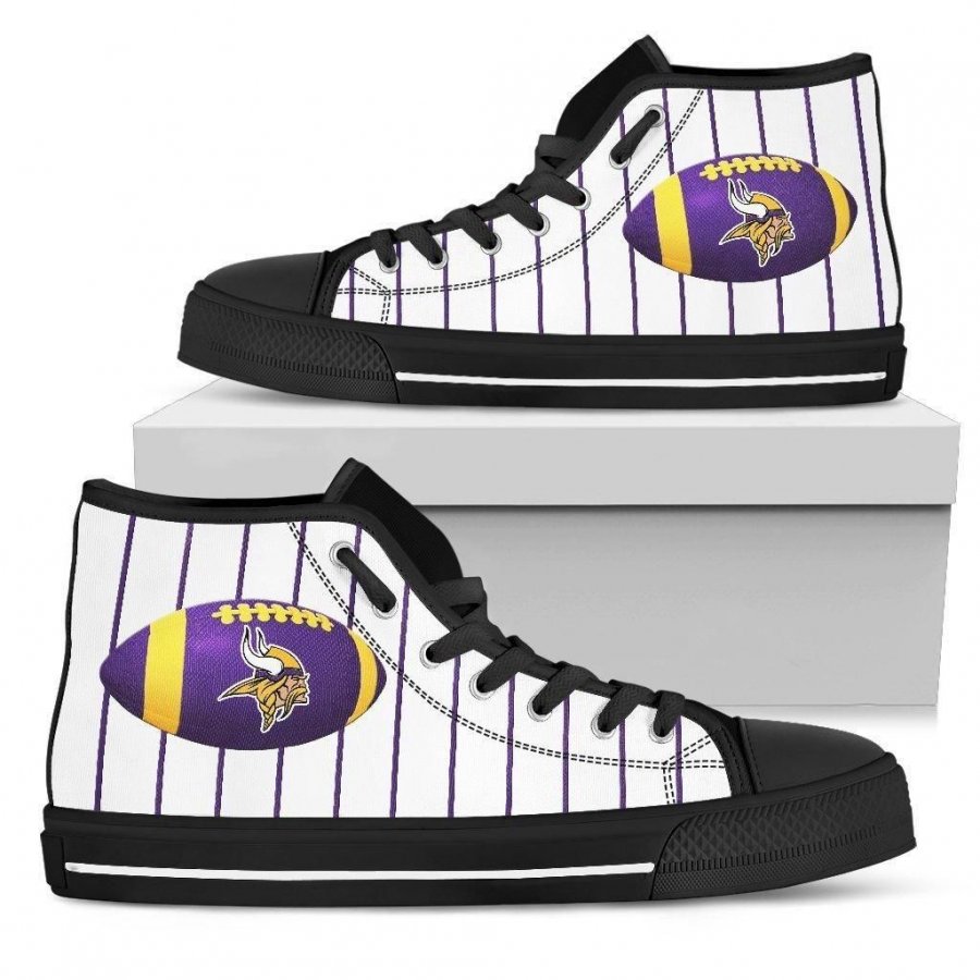 Straight Line With Deep Circle Minnesota Vikings High Top Shoes #762