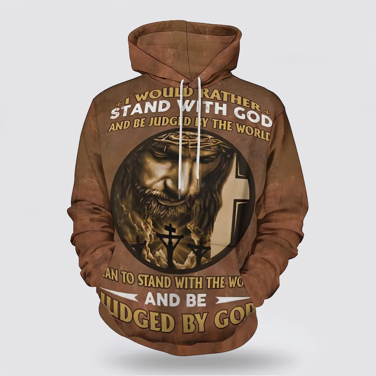 Jesus I Would Rather Stand With God 3D Hoodies For Women Men Christian Apparel Hoodies