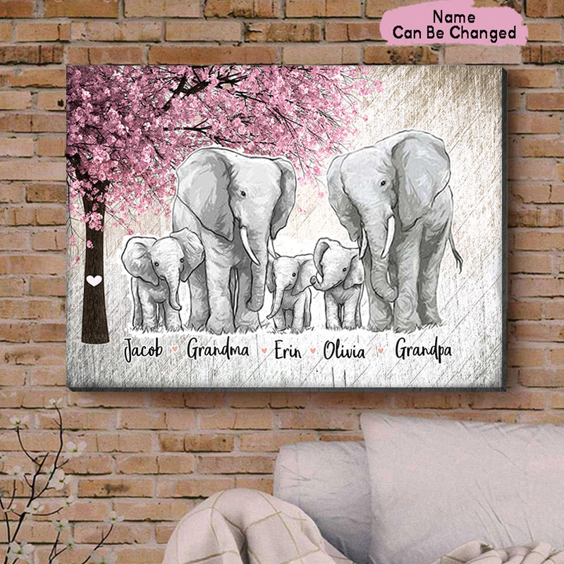 Family Elephant Canvas Family Wall Art