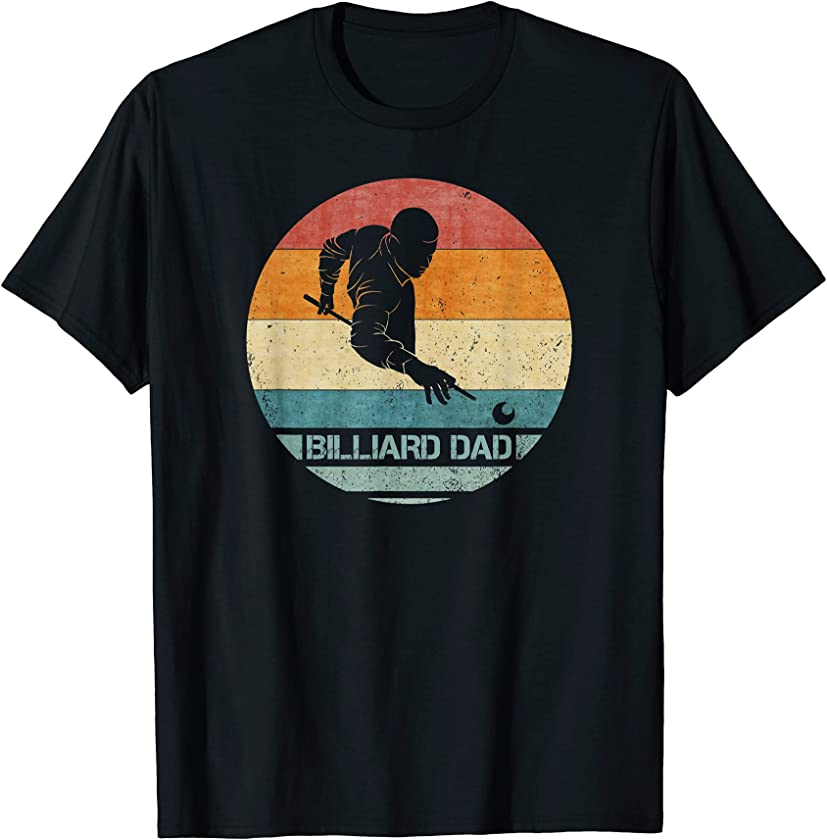 Vintage Retro Proud Pool Billiard Snooker Dad Silhouette T-Shirt