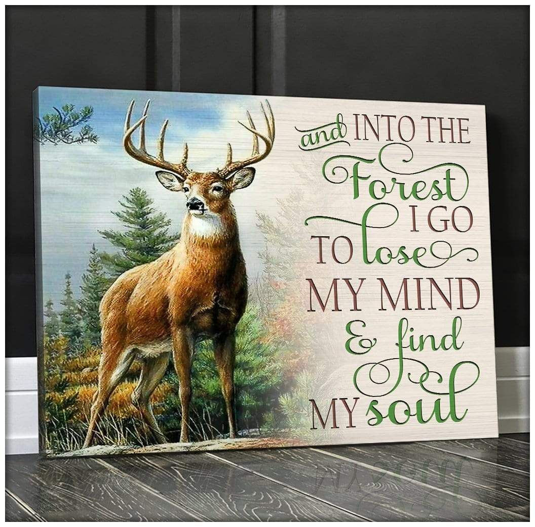 Canvas – Hunting – And Into The Forest Gift For Family, Wall Art Decor, Canvas Print, Home Decor