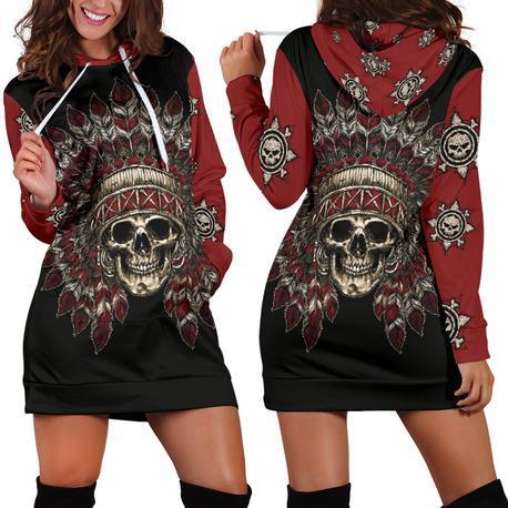 Native American Skull Hoodie Dress