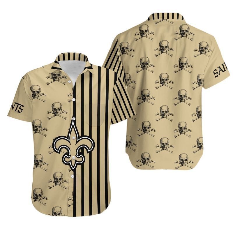 New Orleans Saints Stripes And Skull Hawaii Shirt And Shorts Summer Collection H97