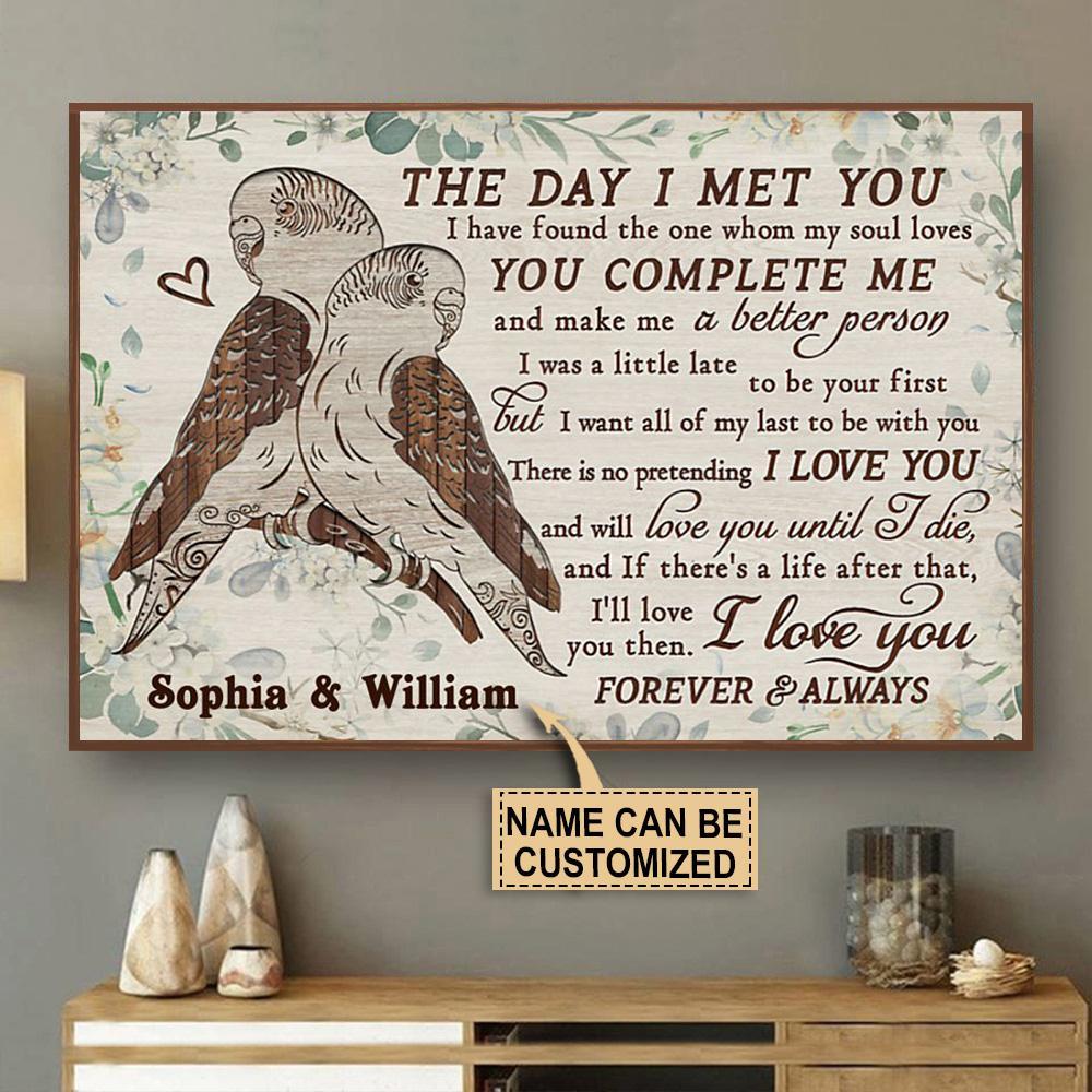 Aeticon Gifts Personalized Parrot The Day I Met Canvas Mom Dad Gift Home Decor