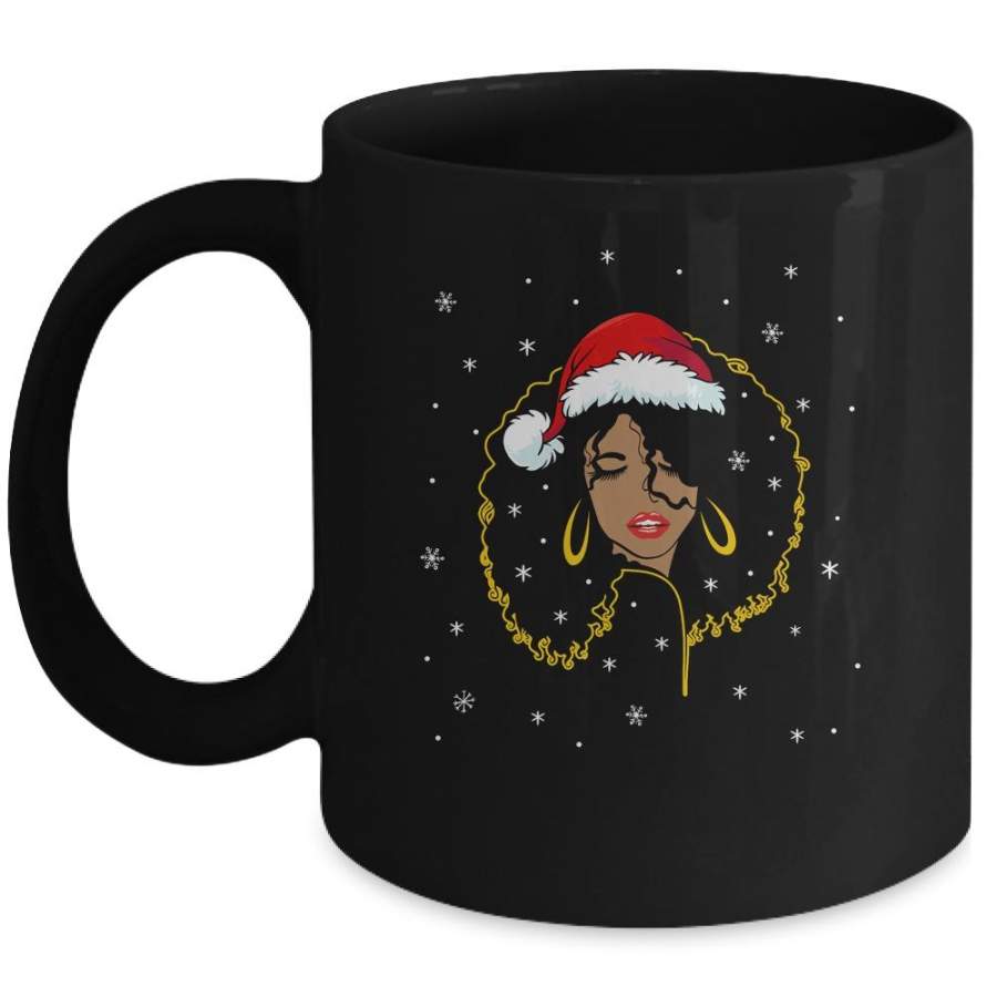 African American Christmas Santa Claus Black Woman Mug