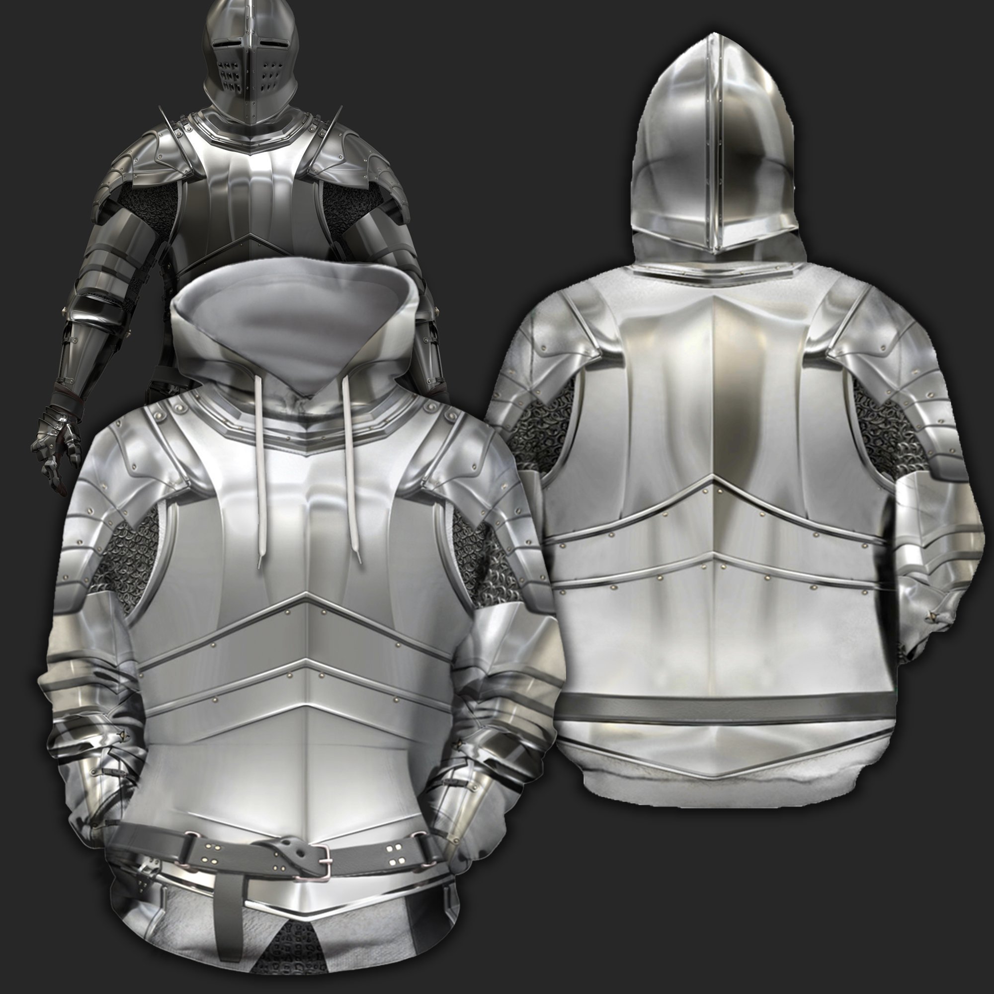 3D All Over Printed Knight Armor Tops