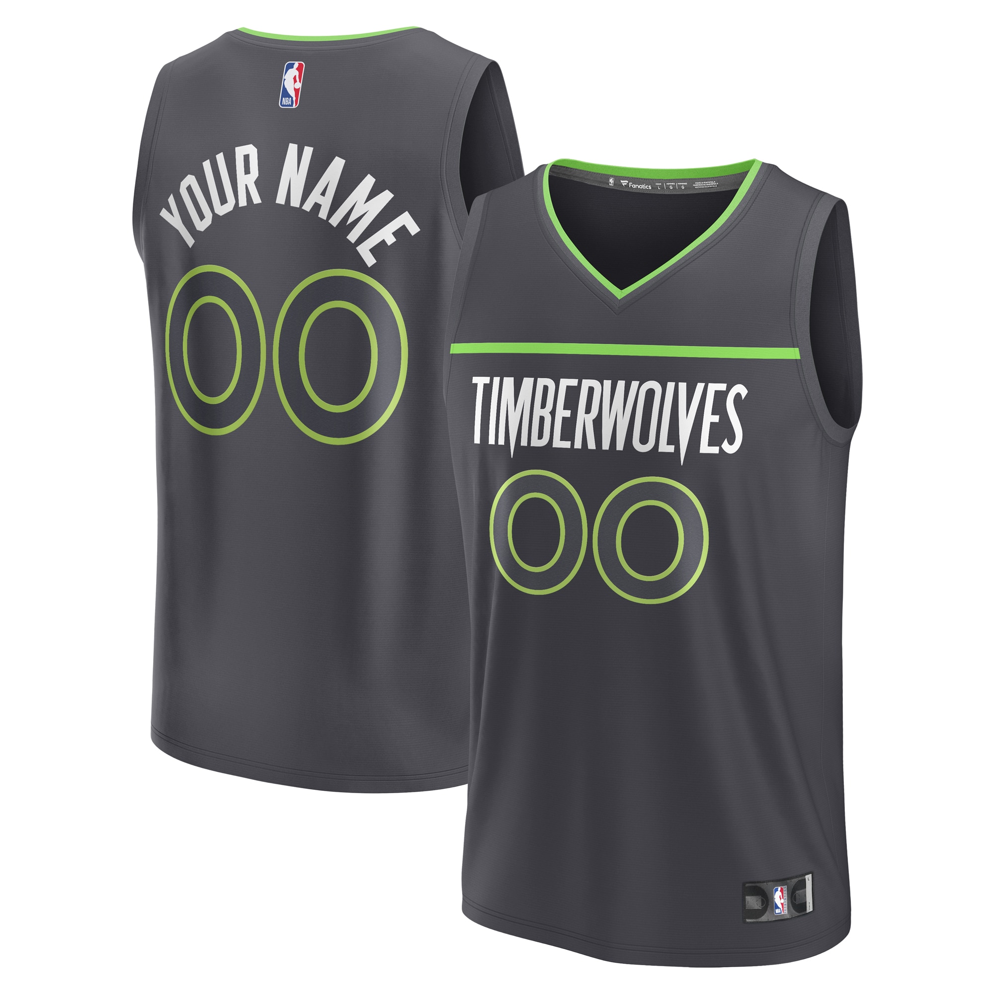 Minnesota Timberwolves Branded Youth Custom Fast Break Jersey – Statement Edition – Black