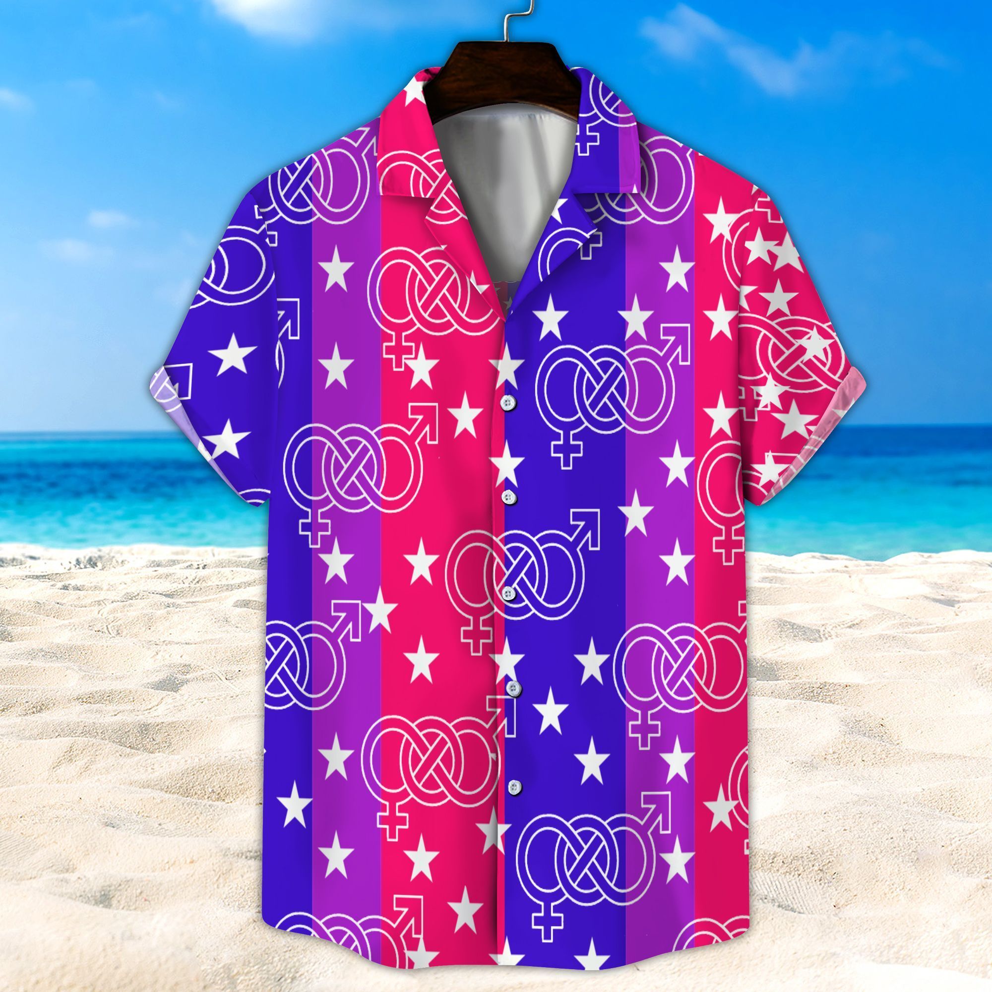 Lgbt Hawaiian Bisexual Unisex Hawaiian Shirt Beach Short Ha86145