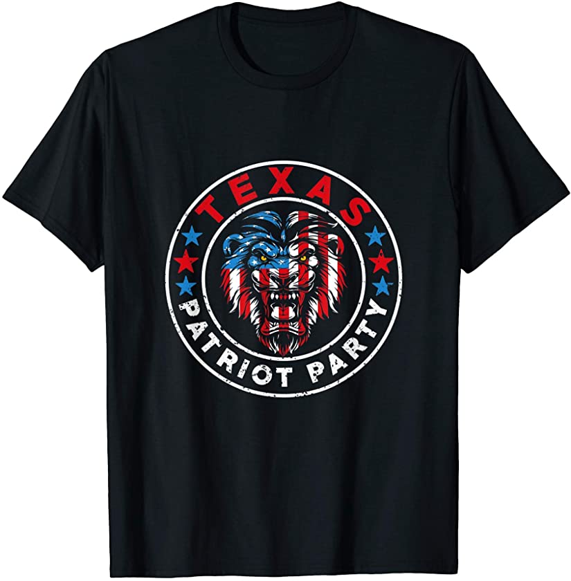 The Patriot Party Lion Distressed Patriotic Texas 1776 T-Shirt