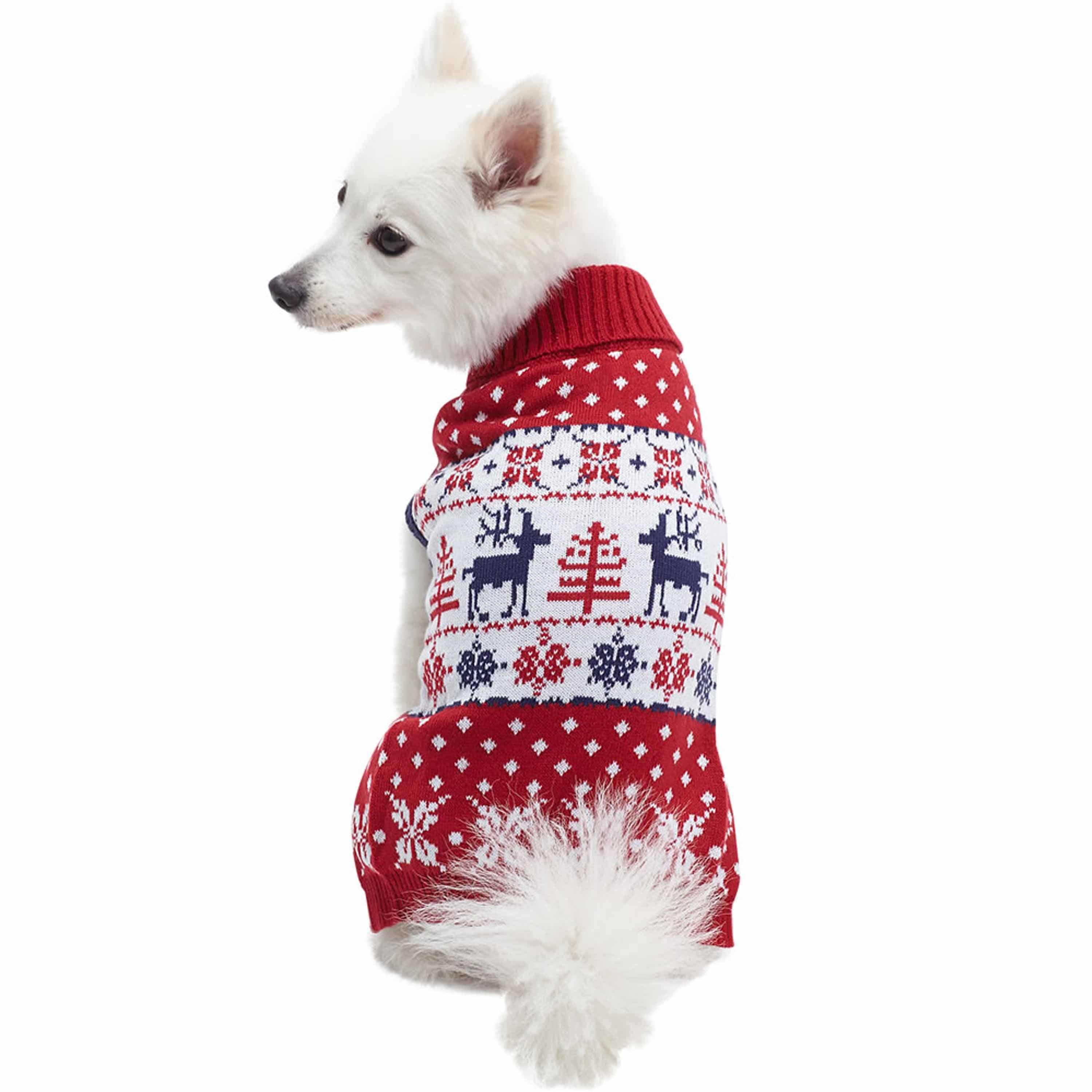 Christmas Matching Sweater, Reindeer Red Ugly Matching Family Sweaters,  Xmas Apparel For Cat Puppy Medium Large Dogs Pet Parents