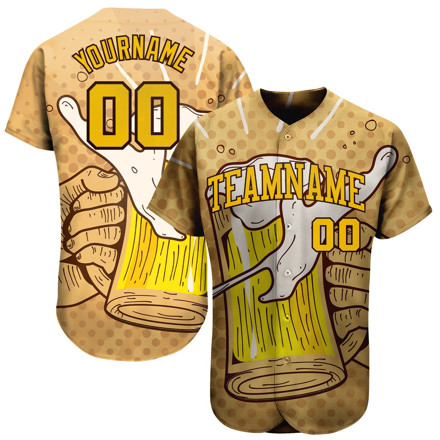 Custom 3D Pattern Design Let’S Drink Authentic Baseball Jersey