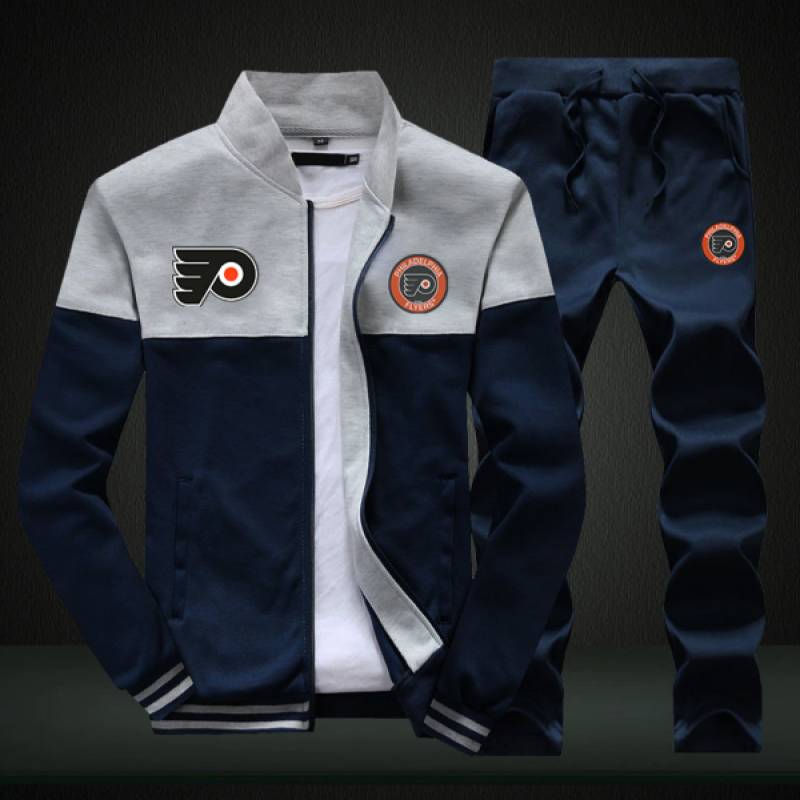 Philadelphia Flyers Sweatshirt +Sweatpants Mens Clothing 2 Pieces Sets Slim Tracksuit