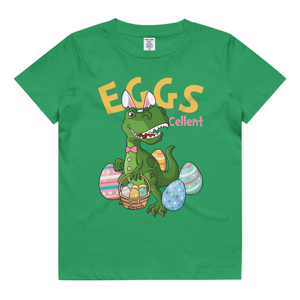 Bunny T Rex Dinosaur Eggcellent Egg Hunting Happy Easter 2021 Kids T Shirt