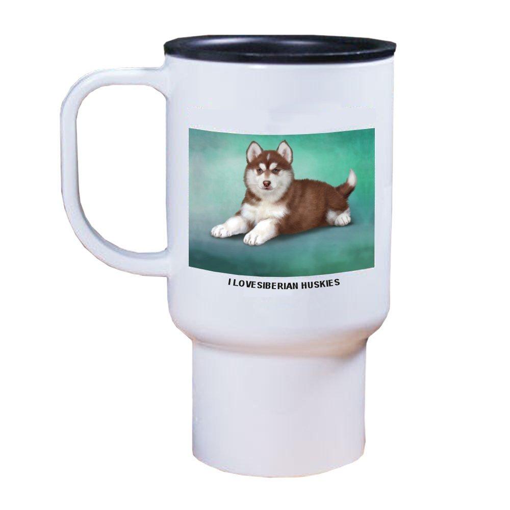 Siberian Husky Puppy Dog Travel Mug