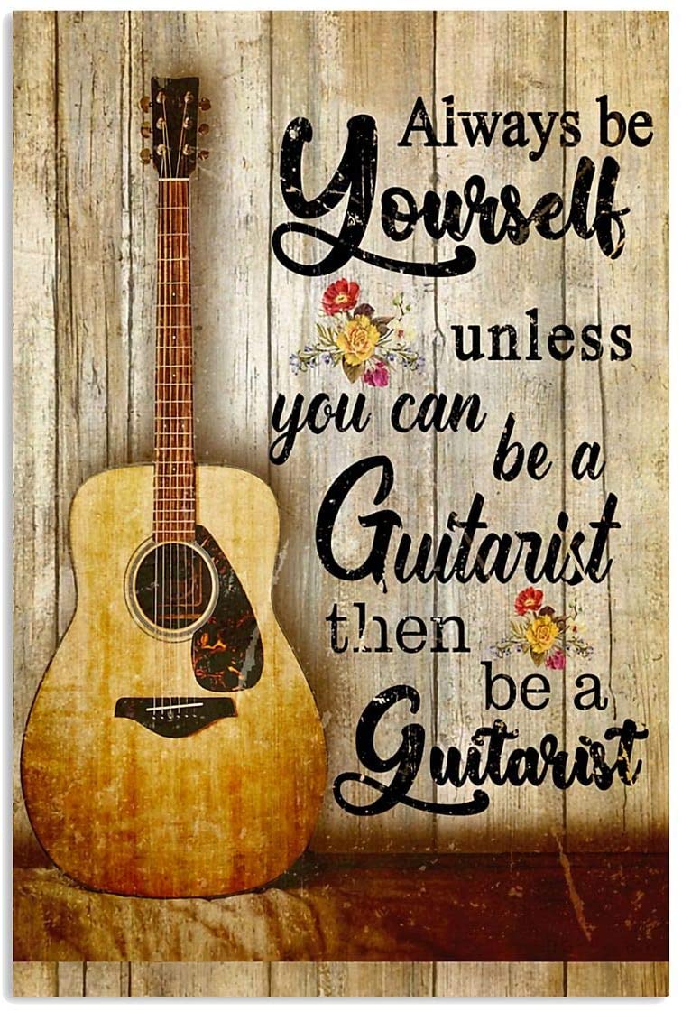 Vintage Be A Guitarist Guitar Poster Art Print      Home Decor Gift For Men Women Family Friend On Birthday Xmas