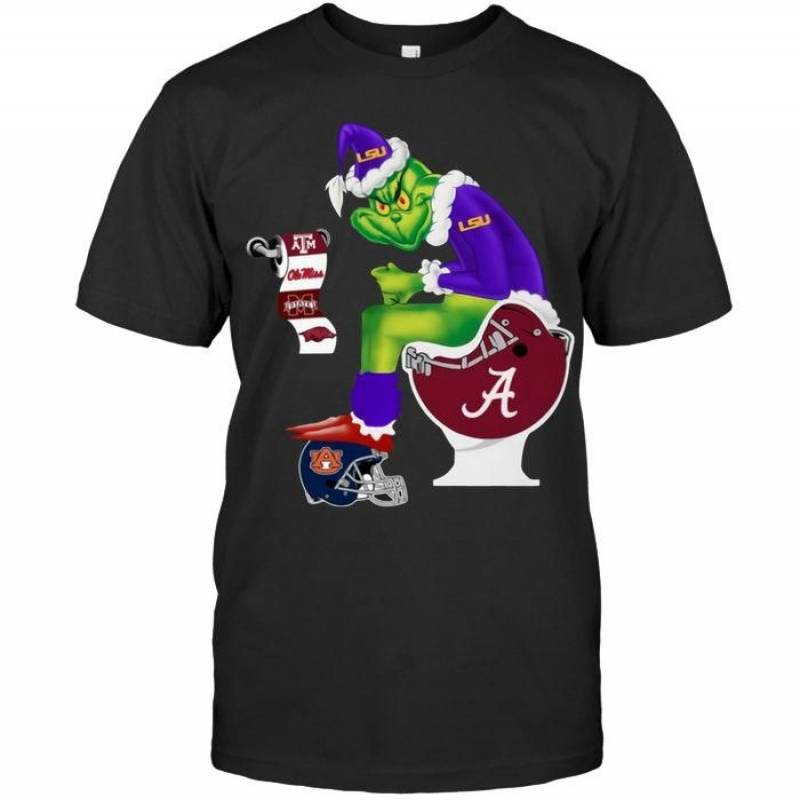 Lsu Tigers Christmas Grinch In Toilet T Shirt