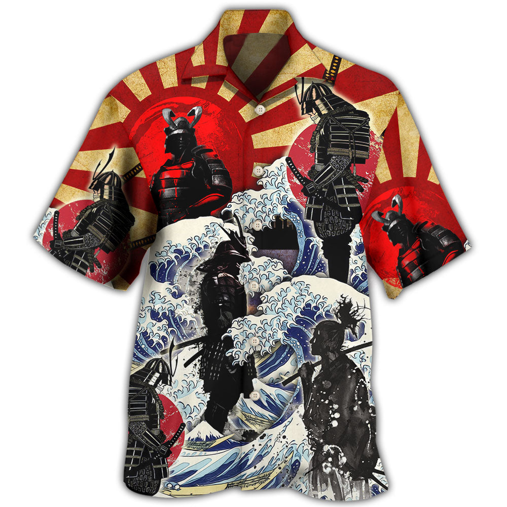 Samurai Red Sun And Wave Art Hawaii Shirt Ha111655