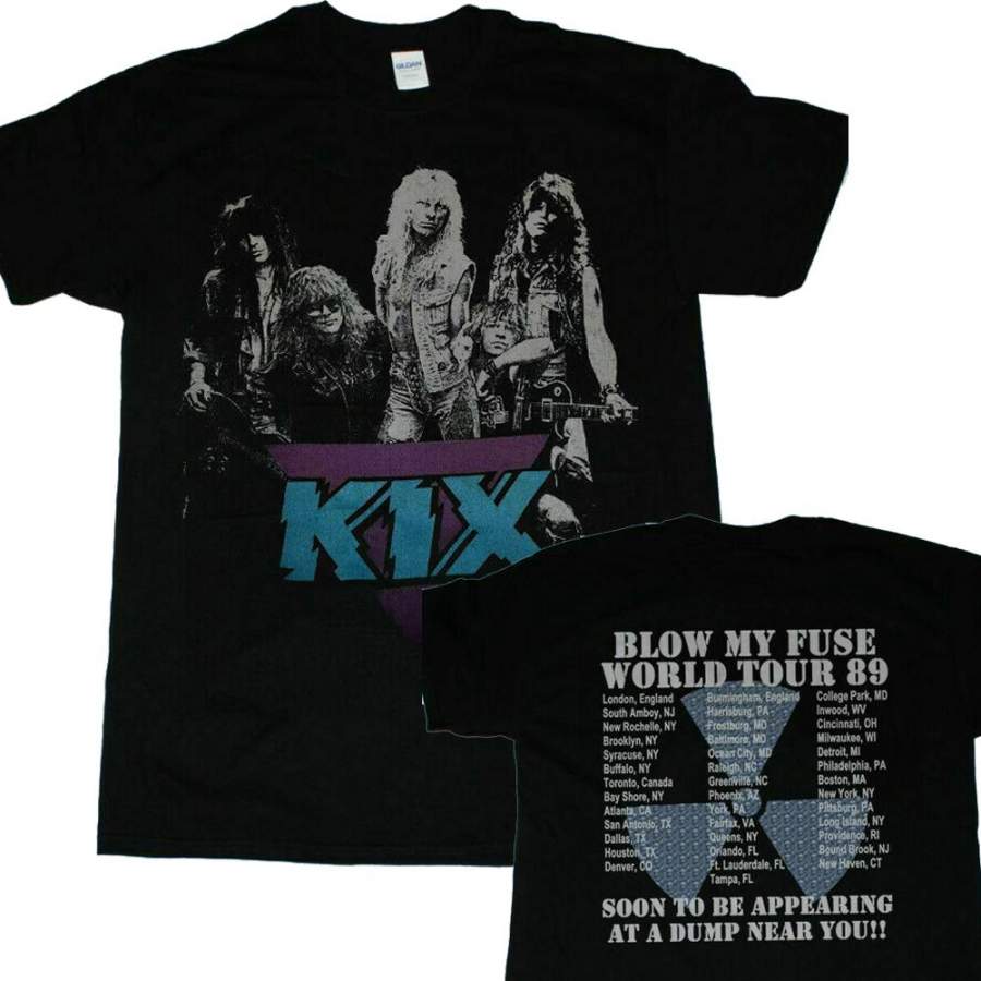 Kix Blow My Fuse 1989 T-shirt Gildan Reprint